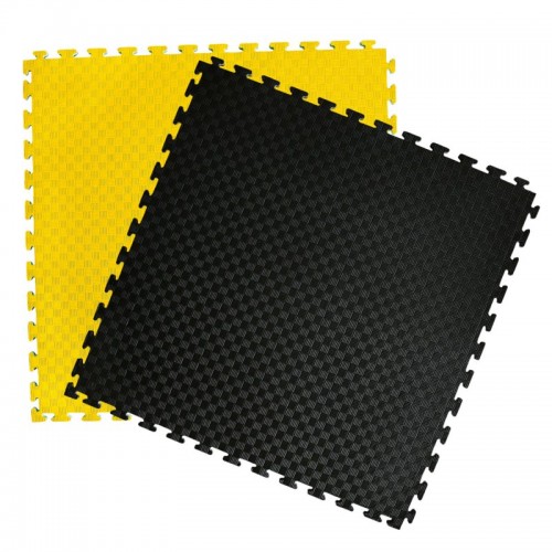 Reis Slager martelen puzzelmatten zwart - geel 100 x 100 x 2 cm
