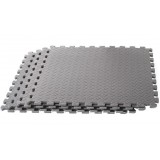 Puzzelmatten Grijs  - met afwerkingsrand 4 stuks van 60x60x1.2cm 